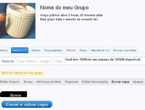 Enviar capa para galeria